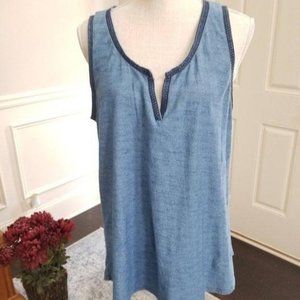 H&M L.O.G.G. Blue Sleeveless Knit Top Size Large